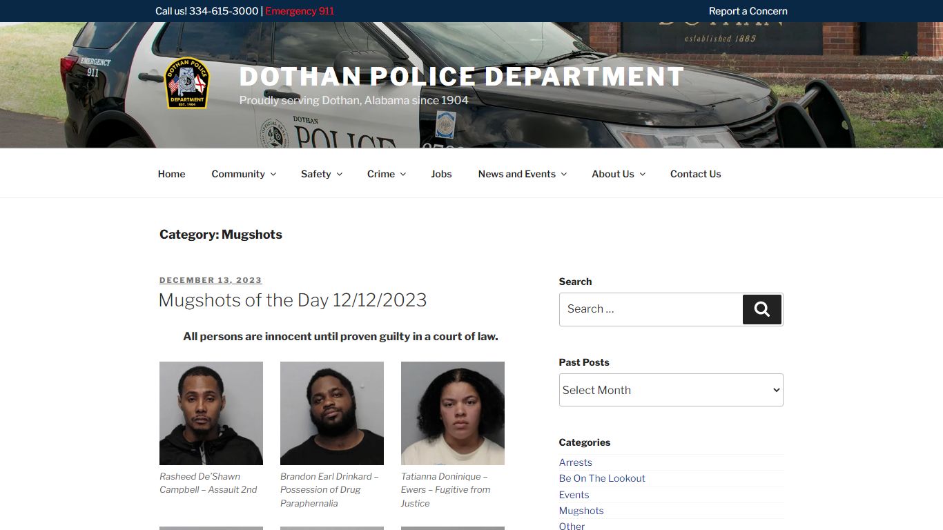 Mugshots – Dothan Police Department