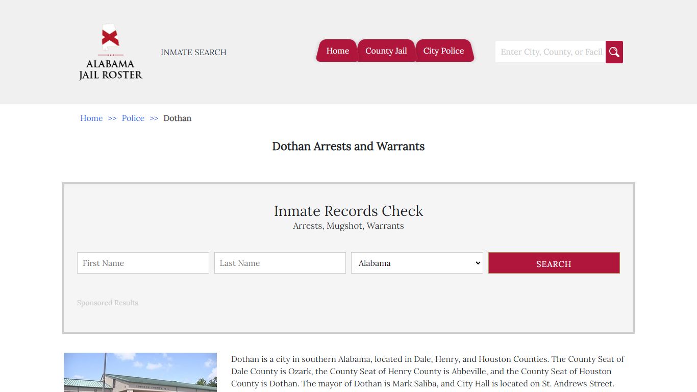 Dothan Arrests and Warrants | Alabama Jail Inmate Search